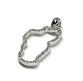 14 Karat White Gold Diamond Lake Tahoe Outline Pendant